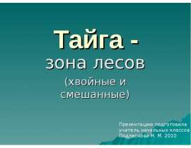 Тайга (4 класс)