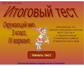 Итоговый тест III вариант