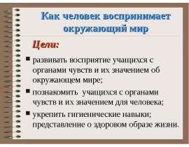 Как человек воспринимает окружающий мир