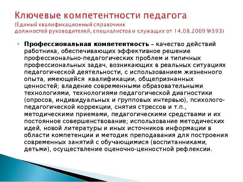 Методическая идея. Что такое качество действий педагога. Компетенция в обл методики преподавания. Использование методических идей новой литературы и иных источников. Доклад на работника.