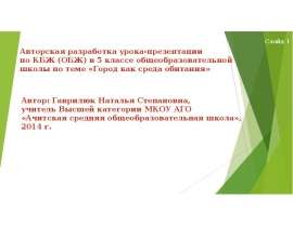 Город как среда обитания (5 класс)