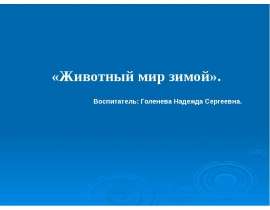 Животный мир зимой