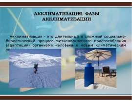 Акклиматизация, фазы акклиматизации