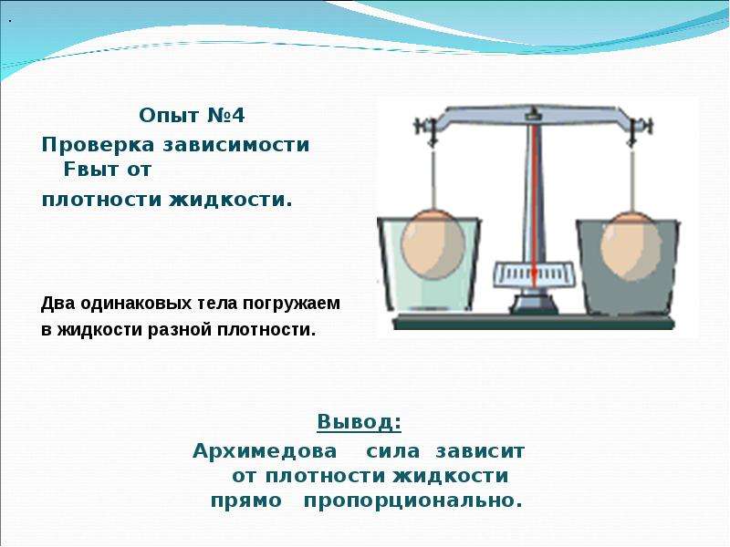 Презентация по физике 7 класс выталкивающая сила