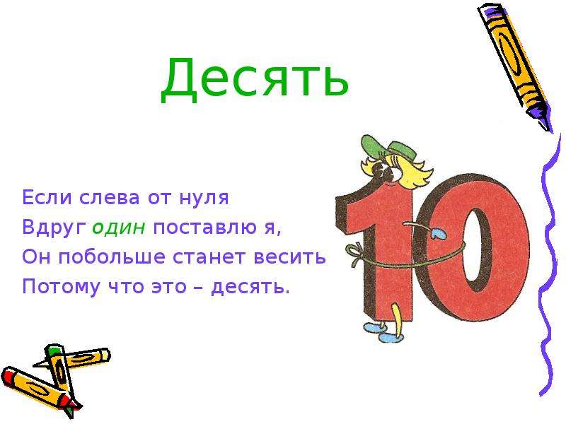 1 класс презентация число 10