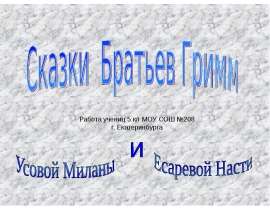 Сказки Братьев Гримм (5 класс)