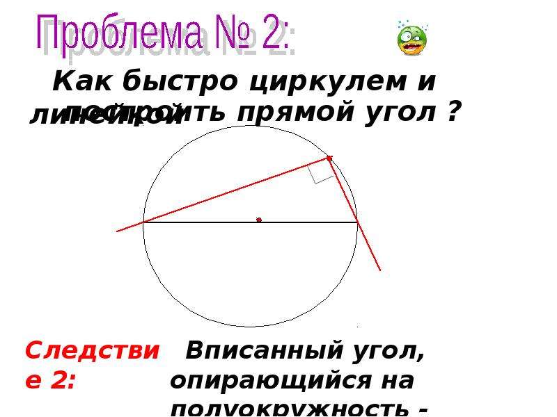 2 следствие вписанного угла. Вписанные углы.. Следствие вписанного угла. Вписанный прямой угол. Вписанные углы презентация.