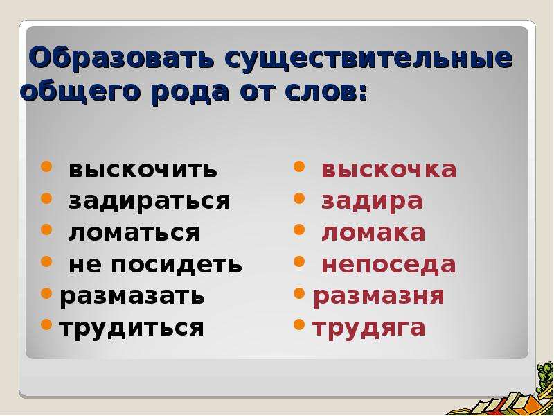 Все существительные слова в русском языке. Существительных слова. Слова общего рода. Существительное Слока. Существительные общего рода.