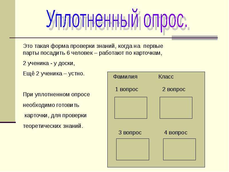 Форма проверена. Уплотненный опрос. Уплотненный опрос на уроке это. - Устный опрос ( уплотненный);. Фронтальный и уплотненный опрос.