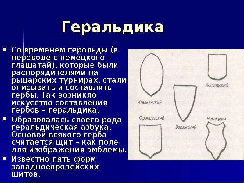 Презентация геральдика 6 класс