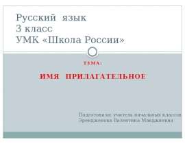 Изменение имён прилагательных по родам и числам