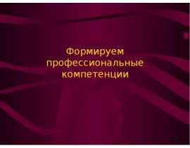 Формируем профессиональные компетенции