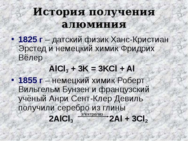 История получения и производства алюминия презентация