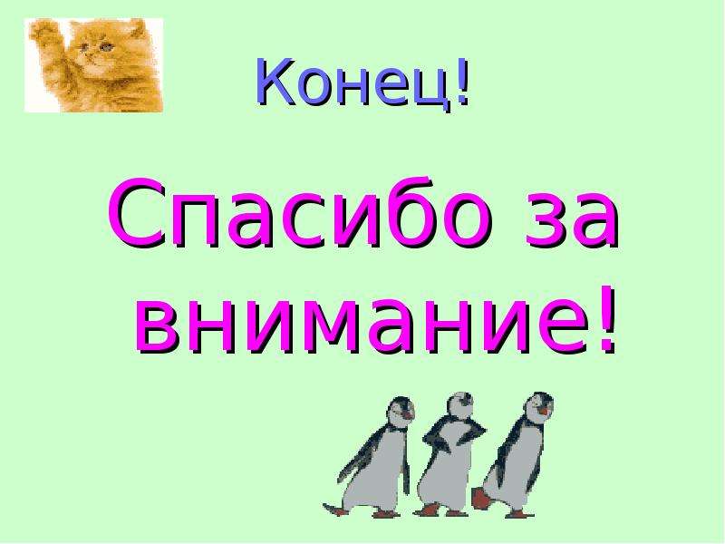 Конец презентации спасибо за внимание