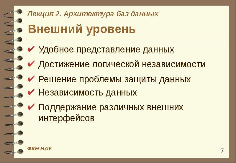 Архитектор баз данных. Архитектура базы данных. Архитектор базы данных. Логическая независимость данных. Внешний уровень архитектуры базы данных.