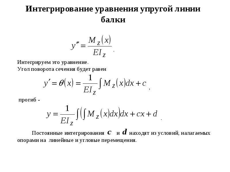 Упругой линии балки