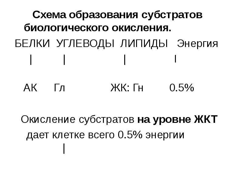 Этапы биологического окисления схема