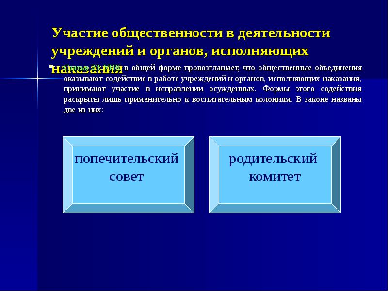 Орган наказания. Контроль за деятельностью учреждений и органов. Формы контроля за деятельностью УИС. Участие общественности в деятельности. Формы контроля за органами, исполняющими уголовные наказания..