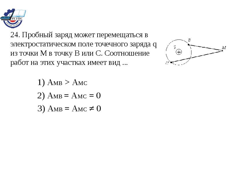 Отрицательный заряд находится