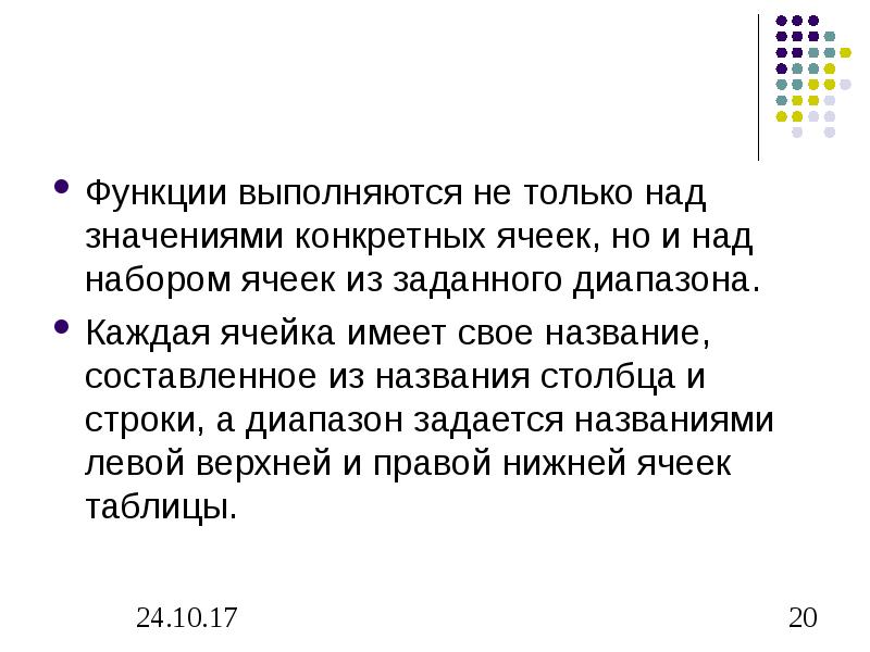 Диапазон функции