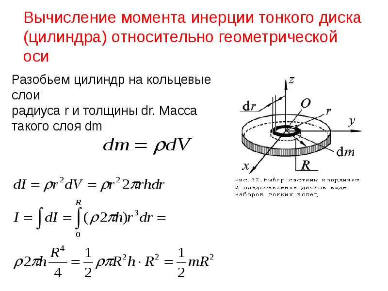 Момент инерции через центр масс