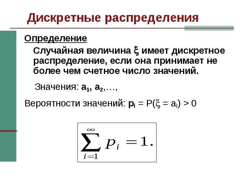 Дискретное распределение. Равномерное распределение дискретной случайной величины. Случайное Дискретное равномерное распределение.