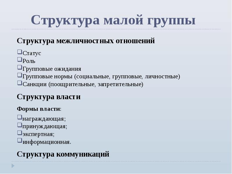 Структура малой группы