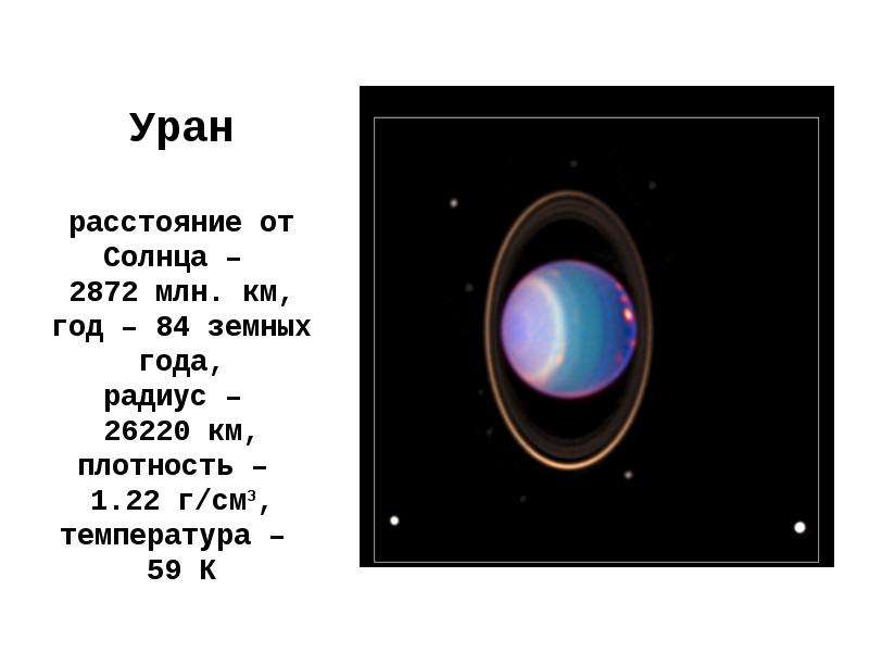 Расстояния планет от солнца в млн км. Уран удаленность от солнца. Уран отдаленность от солнца. Плотность урана. Средняя удаленность от солнца урана.