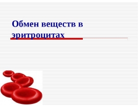 обмен веществ в эритроцитах