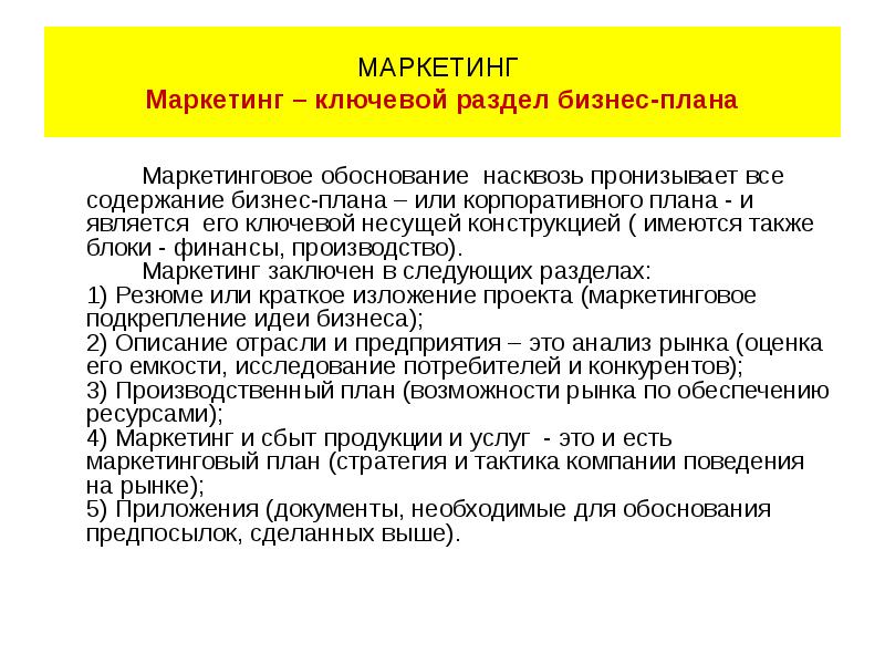 Стратегия маркетинга в бизнес плане это