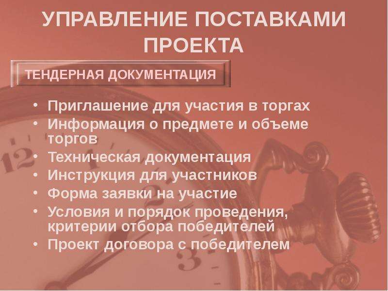 Управление поставками проекта