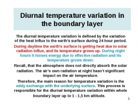 Diurnal temperature variation in the boundary layer