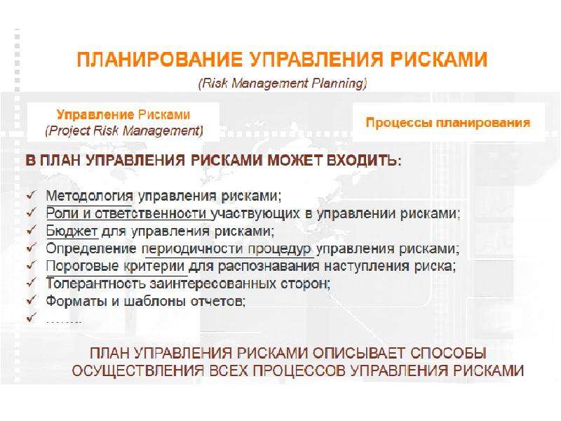 Управление рисками проекта презентация