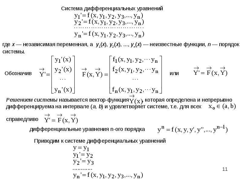 Решение дифференциальных уравнений презентация