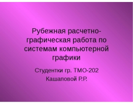 Рубежная расчетно-графическая работа по системам компьютерной графики