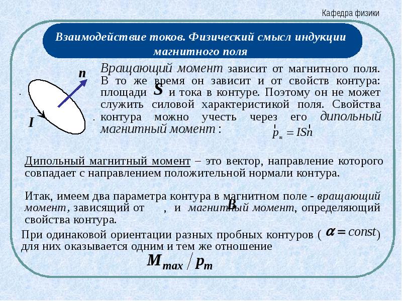 Магнитное взаимодействие физика. Теорема о циркуляции магнитного потока. Физический смысл магнитного поля. Физический смысл индукции магнитного поля. Силовая характеристика магнитного поля.