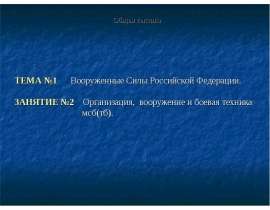 Организация, вооружение и боевая техника мсб(тб). Общая тактика