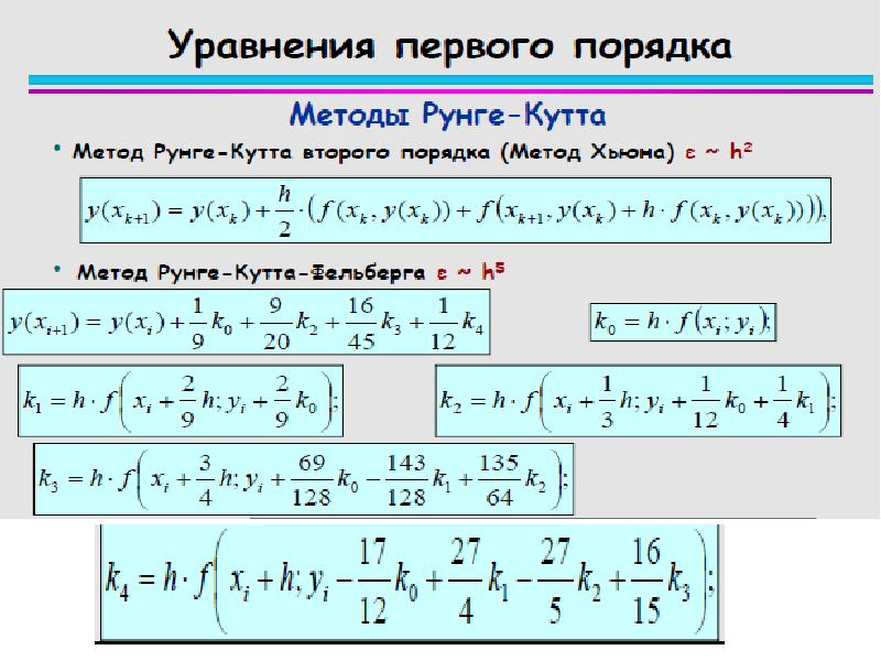 Схемы рунге кутта