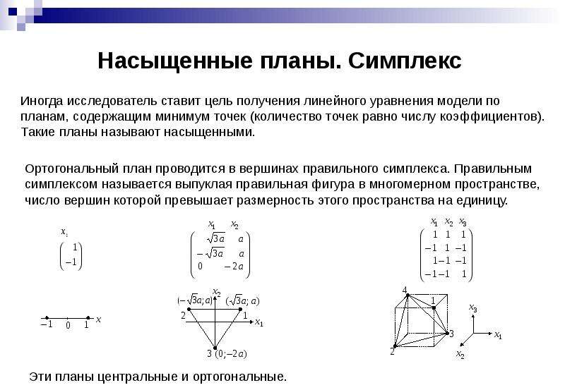 Схема экспериментального плана