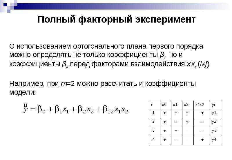 Дробный план эксперимента