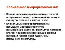 Клональное микроразмножение