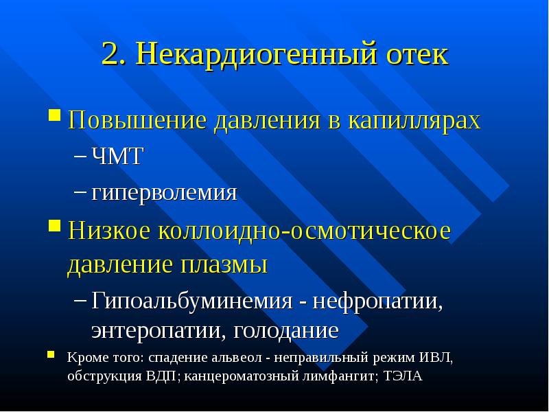 Некардиогенный отек легких презентация