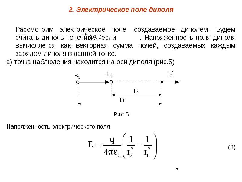 Изменяющееся электрическое поле. Электростатическое поле созданное электрическим диполем. Напряженность электрического поля на оси диполя формула. Напряженность поля созданного диполем формула. Напряженность электрического поля создаваемого диполем.