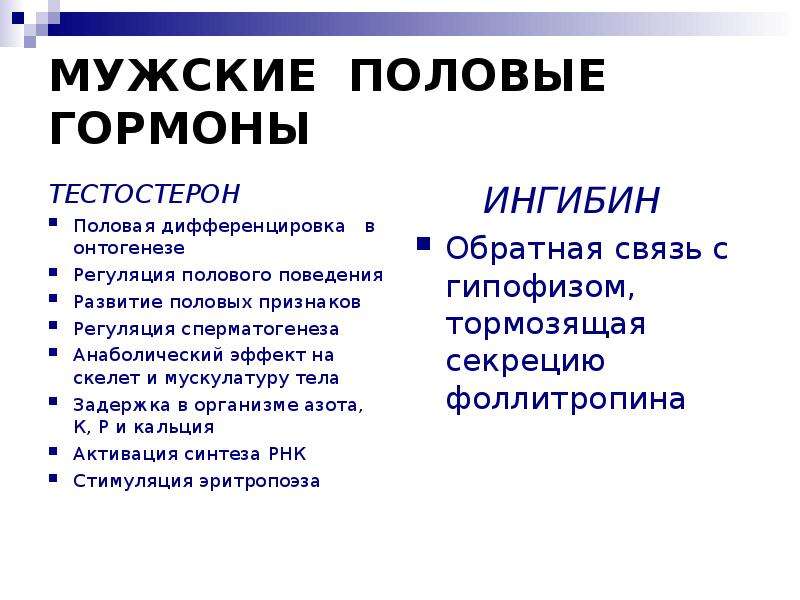 Презентация на тему мужские половые гормоны