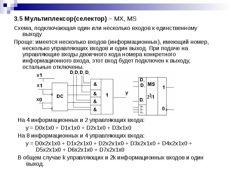 Функциональная схема и работа мультиплексора