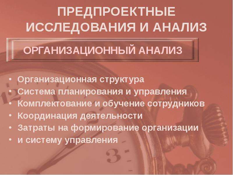 Предпроектный анализ проекта