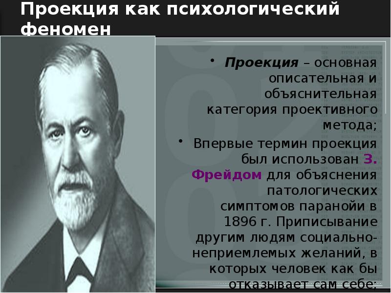 Проекция в психологии. Проекция в психоанализе. Термин проекция в психологии. Понятие проекции в психодиагностике. Феномен проекции в психодиагностике.