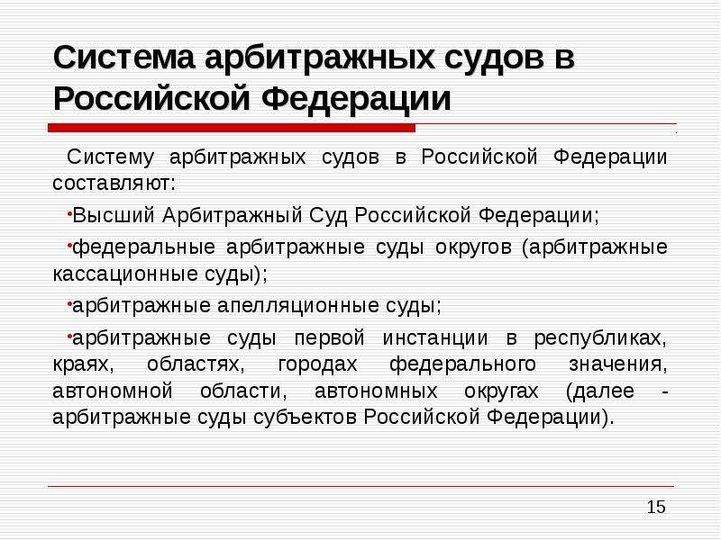 Арбитражные суды презентация