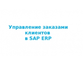 Управление заказами клиентов SAP ERP