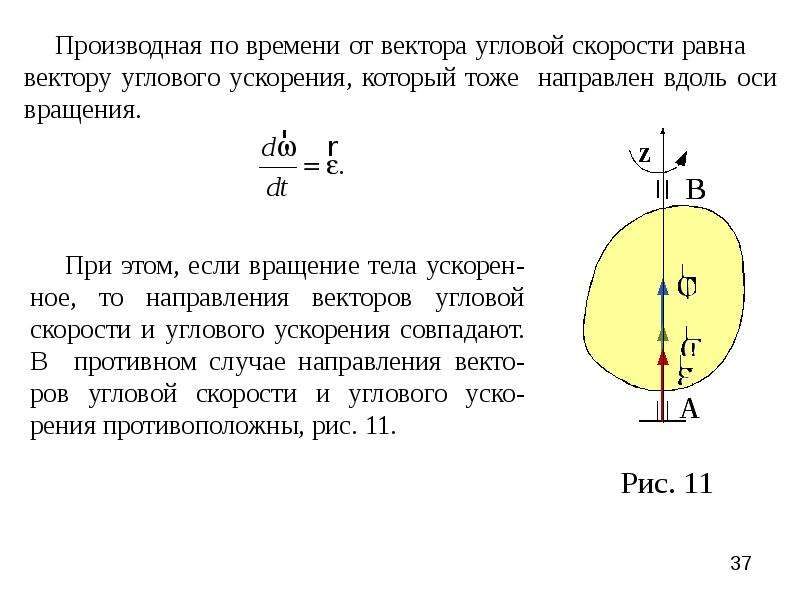 Угол вектора скорости